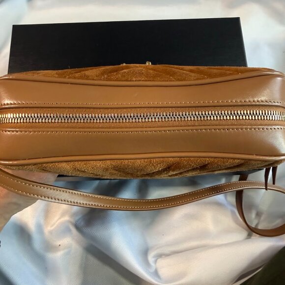 Saint Laurent Lou Camera Bag – Camel Suede with Gold Hardware - Picture 5 of 8